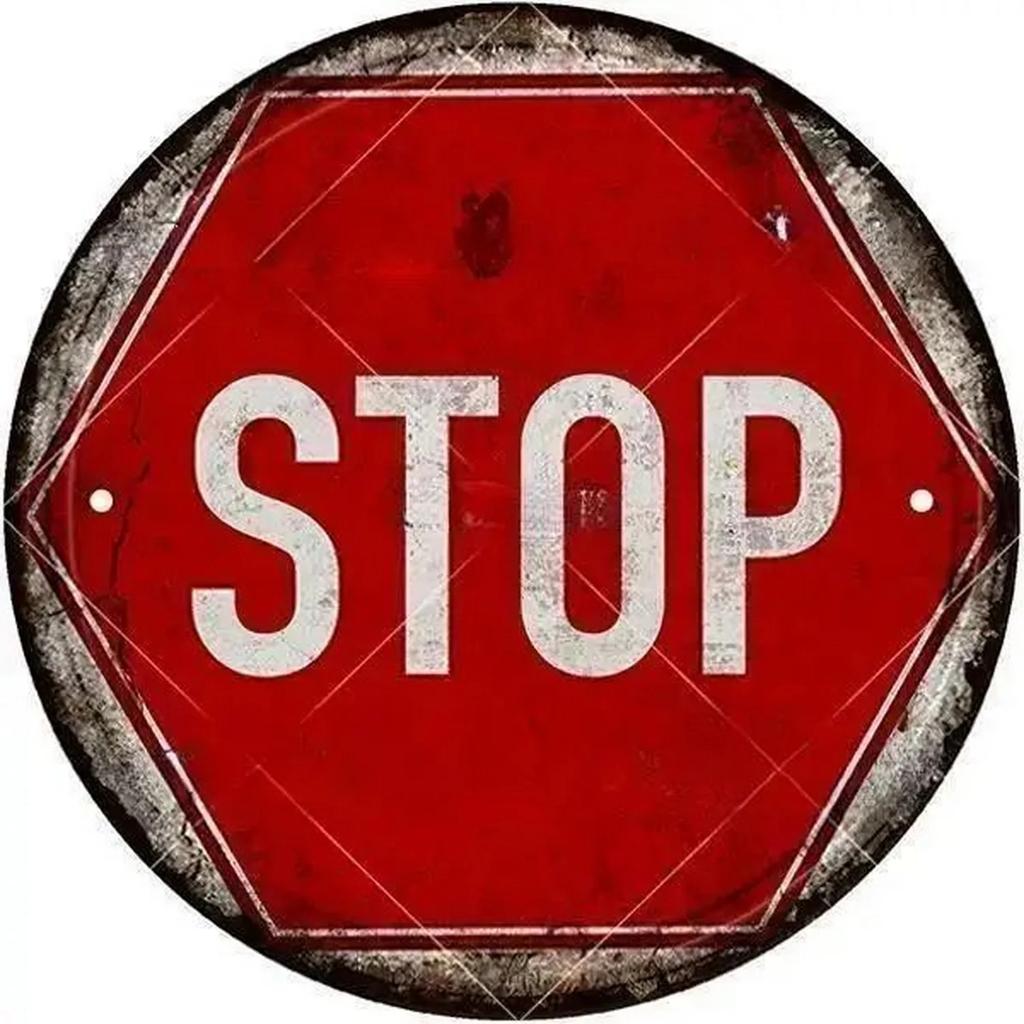 Предупреждающие круглые ретро металлические знаки Stop ностальгическая железная живопись новинка для кафе бара гаража бара кухонного сада настенный декор