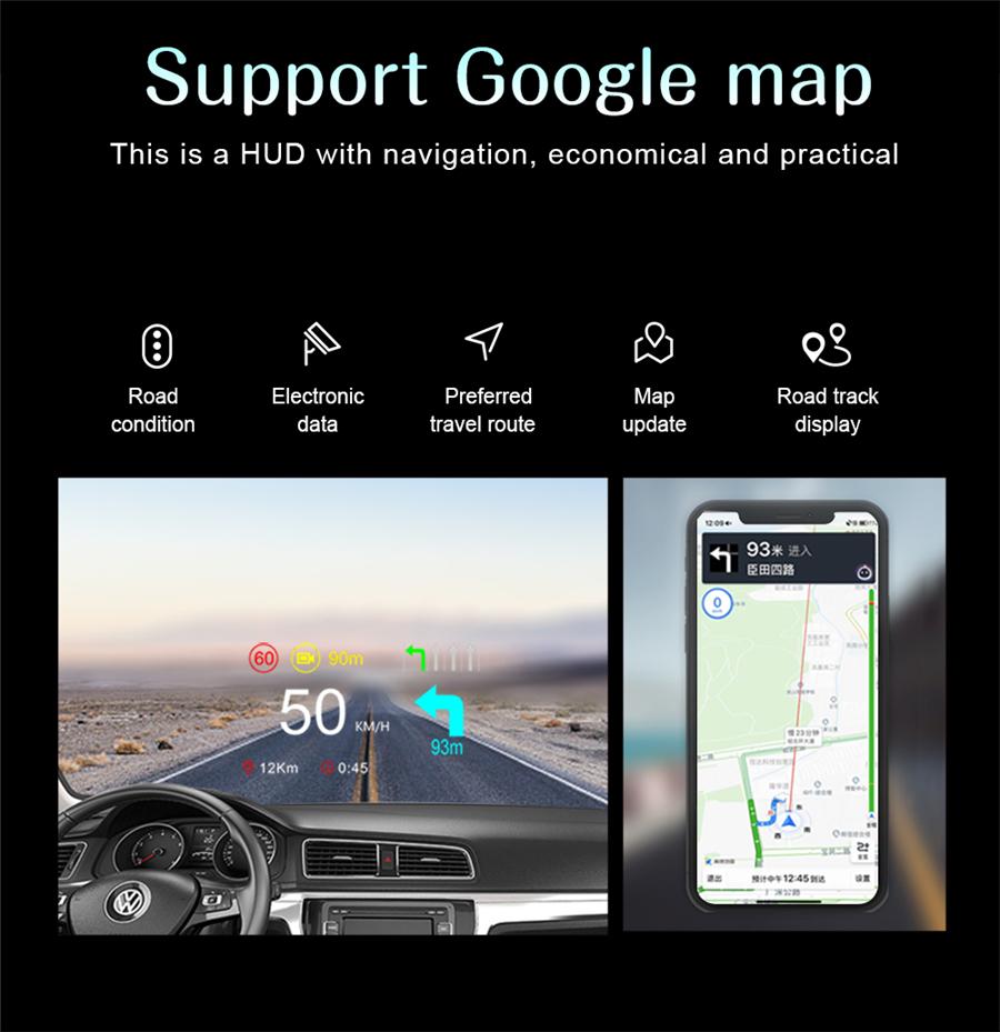 OBD2 GPS HUD Спидометр с Навигацией