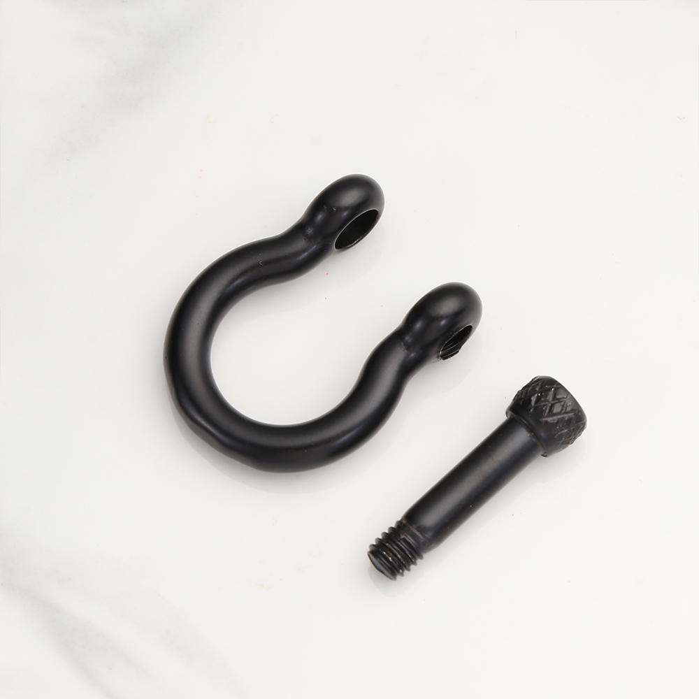 Stainless Steel Shackle Fob Bracelet Buckle Solid Carabiner Key Ring Keychain Hook D Bow Staples