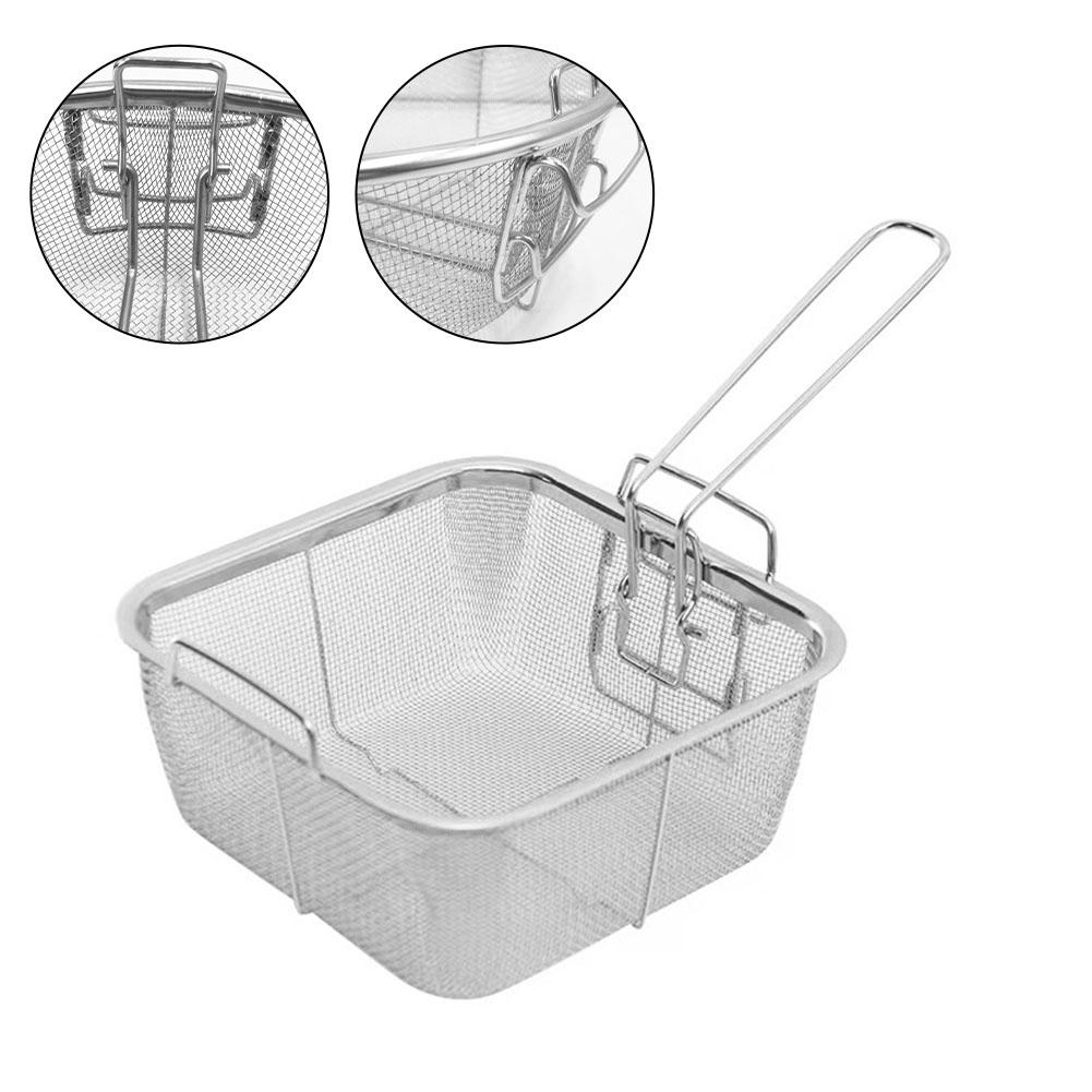 Deep Fry Frying Basket Handle Sivler Stainless Steel