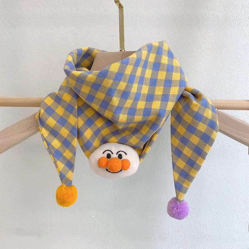 Хлопковый детский треугольный шарф, осенне-зимний теплый ветрозащитный шейный платок, детское полотенце, милый детский шарф с рисунком для мальчиков и девочек