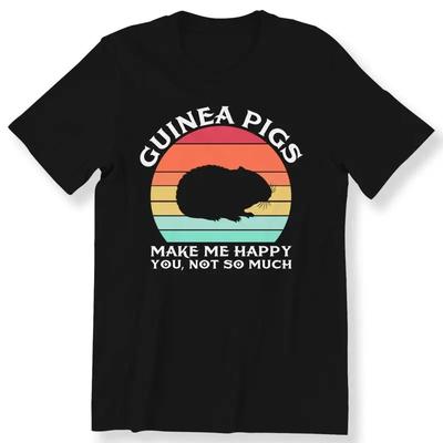 Guinea Pigs Make Me Happy Unisexs Ladies T Shirt Pig Lovers