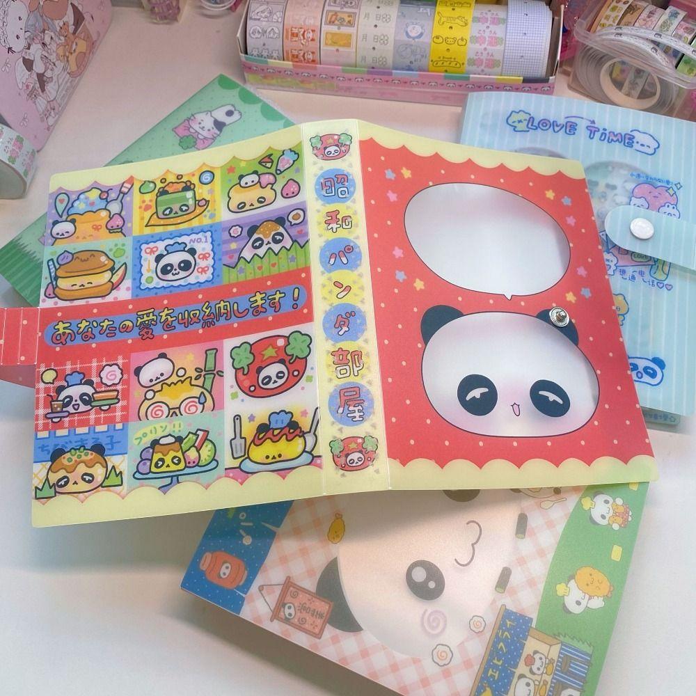 Panda Theme A6 Storage Binder Clover Design Sticker Storage Book Stickers Binder Scrapbook