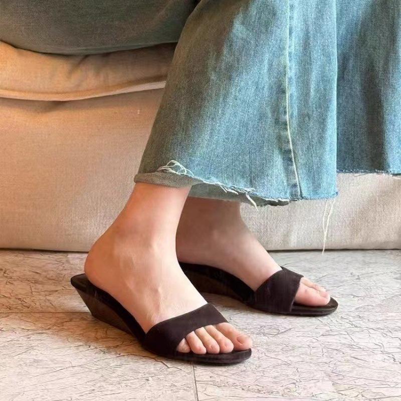 Новые летние коричневые босоножки на танкетке, женская модная обувь, черные большие босоножки, роскошные тапочки на каблуке, Zapatos De Mujer