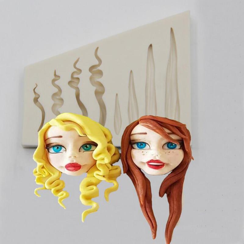 Силиконовая форма для волос в форме помадки, форма для торта, шоколадная помадка, посуда, кухонная форма для выпечки