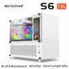 METALFISH S6 Computer Compact White Case Gaming PC Chassis Support 31cm Lenght GPU MATX Mainboard ATX/SFX PSU Mid Tower