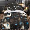 3D Cartoon Animal Bedding Set Cute Cat Down Duvet Cover Pillowcase 2/3pcs Girl Kids Women and Boys Cover