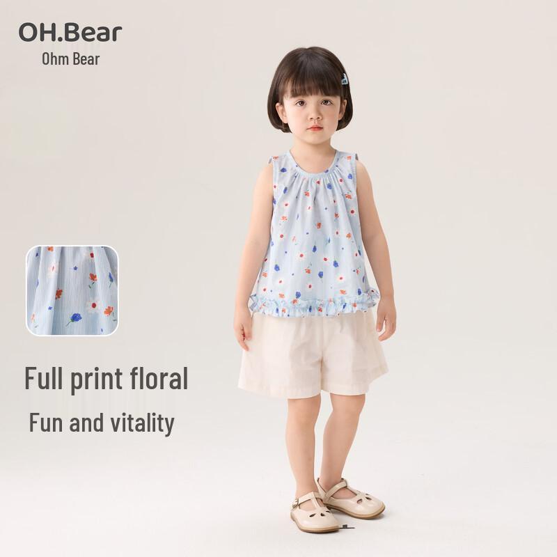 Летний хлопковый комплект для девочек Ohm Bear