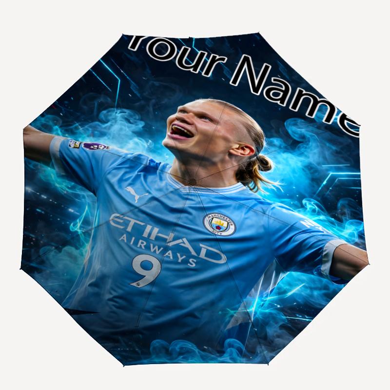 Personalized Name Haaland Print Umbrella, UV Shielding. It Has Eight Sturdy Ribs for Outdoor Use And Perfect As a Holiday Gift