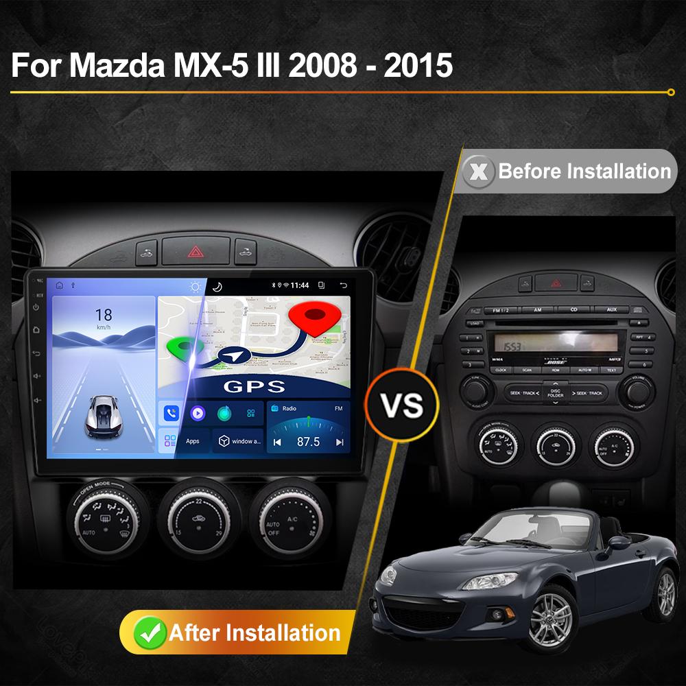 Для Mazda MX-5 MX5 2008 - 2015 Android Автомагнитола Мультимедиа Видеоплеер Навигация GPS Carplay Сенсорный Экран Авто Стерео Интеллектуальные Системы