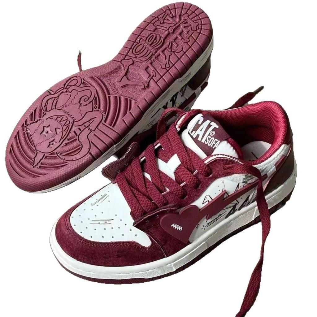 Internet Celebrity Board Shoes Women's New Guochao Soft Sole Heightening Breathable Red Shoes Factory Versatile Casual Sports Shoes