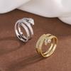 Korean Fashion Winding Snake Ring Simple Hip-hop Niche Diamond High-end Snake-shaped Ring