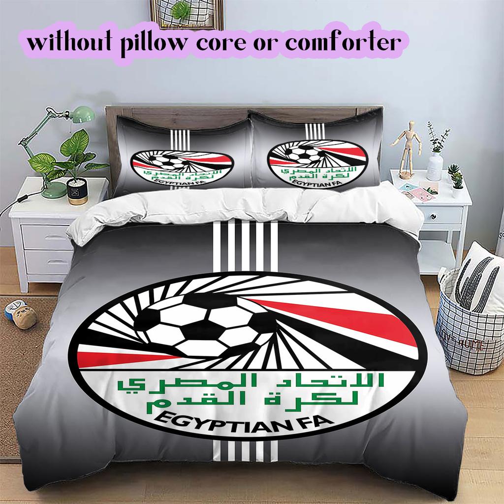 Egyptian Football Association Pattern Bedding,Quilt Set Quilt Cover Pillowcase Home Birthday Gift (1*duvet cover+2*pillowcase,without core)