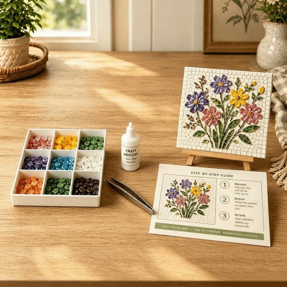 Glass Tiles Mosaic Kit DIY Beginner Friendly Glass Mosaic Kit Garden Animals Arts For Beginner