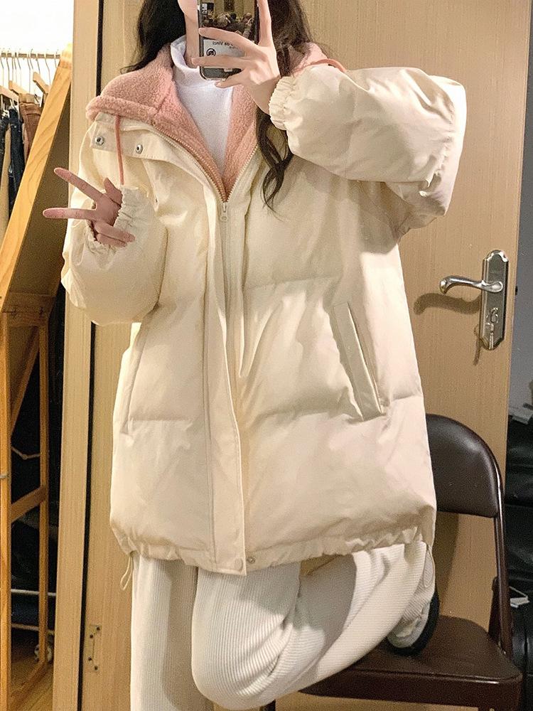 2025 Women's Oversized Down Cotton Jacket - Trendy Thickened Two-Piece Winter Outerwear
