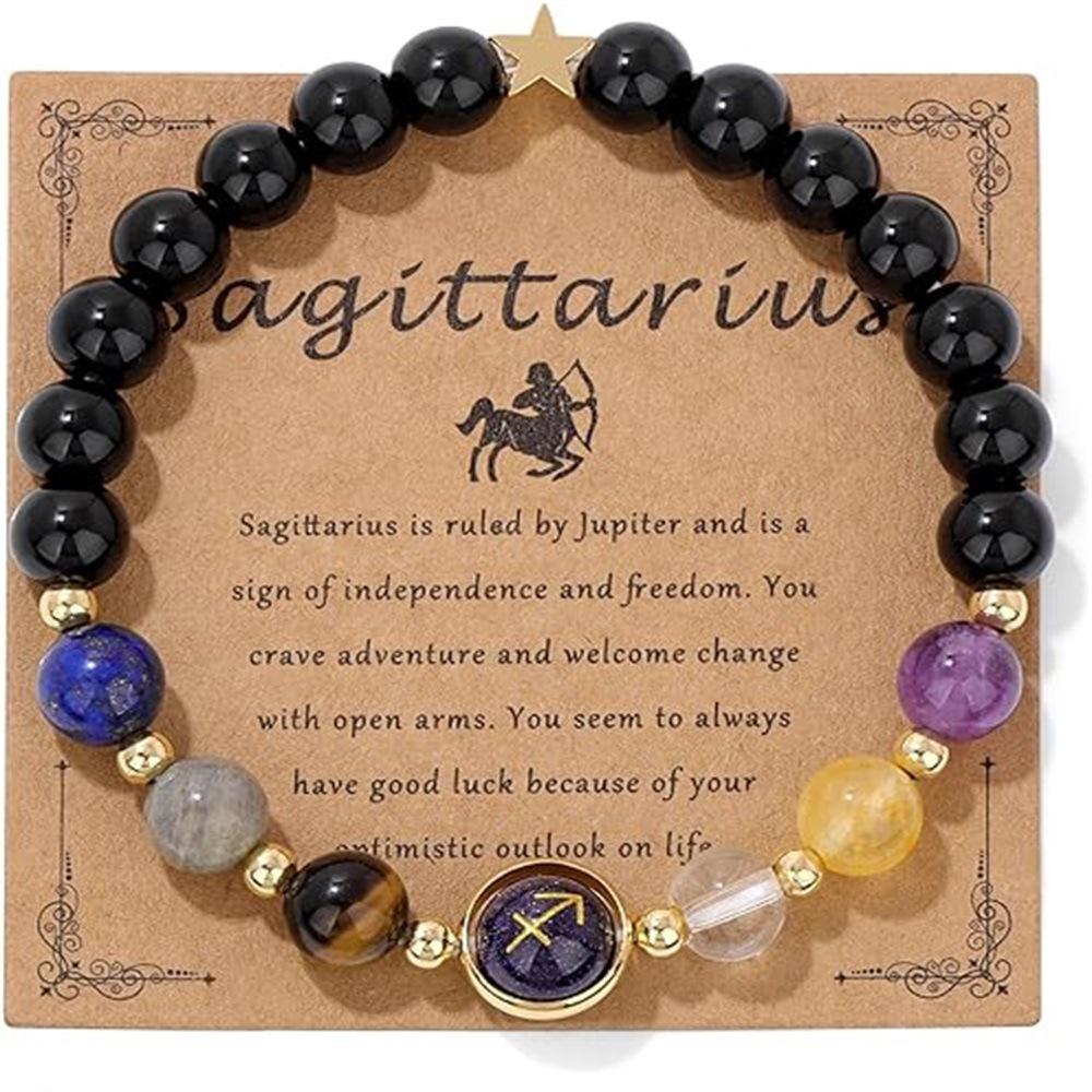 Popular beads, European and American style, twelve constellations, bracelet, fluorite, tiger's eye, beaded crystal bracelet.