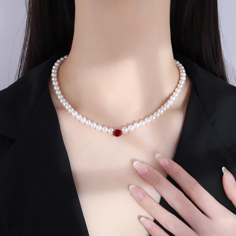 New Fashion Retro Australian Shell Pearl Artificial Color Treasure Mix And Match Necklace Women'S Necklace High Sense