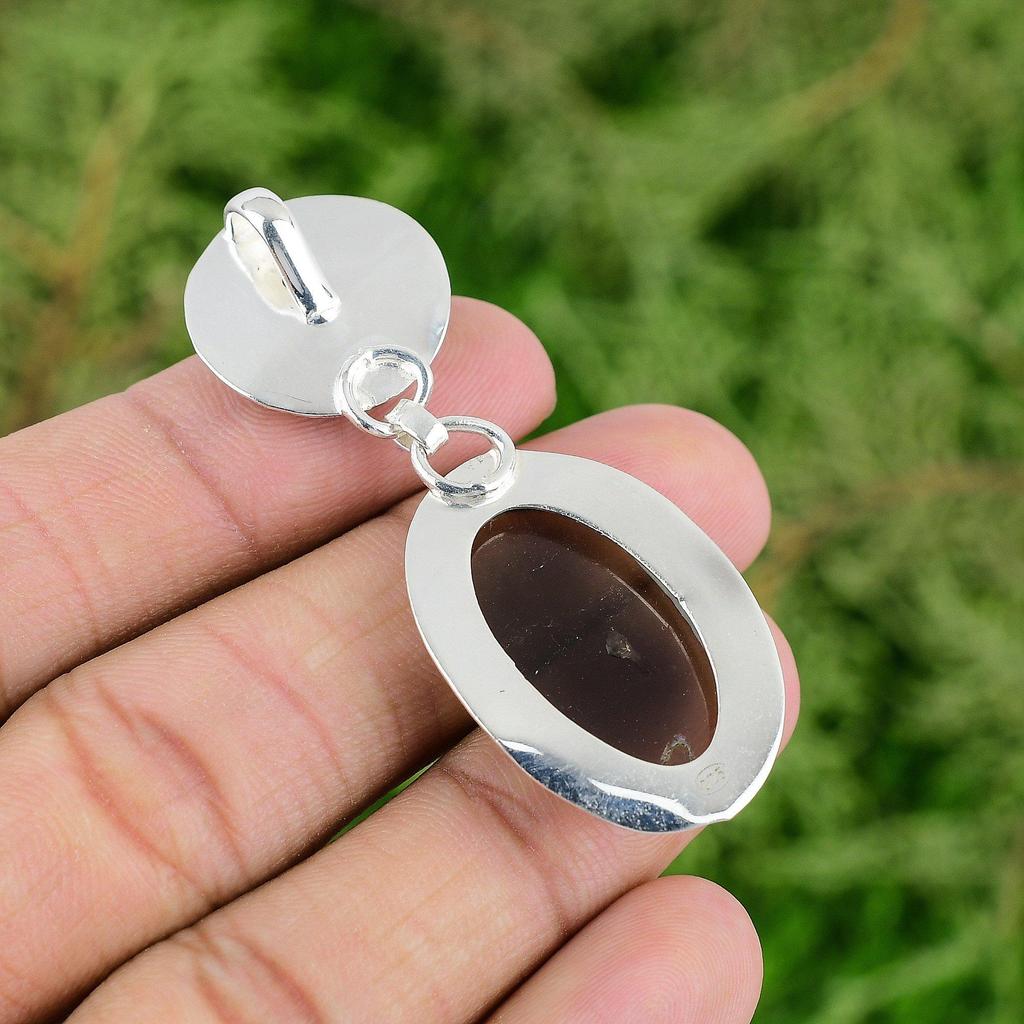 Smoky Quartz Gemstone Pendant 925 Sterling Silver Pendant Handmade Jewelry Brand New Pendant Anniversary Gifts