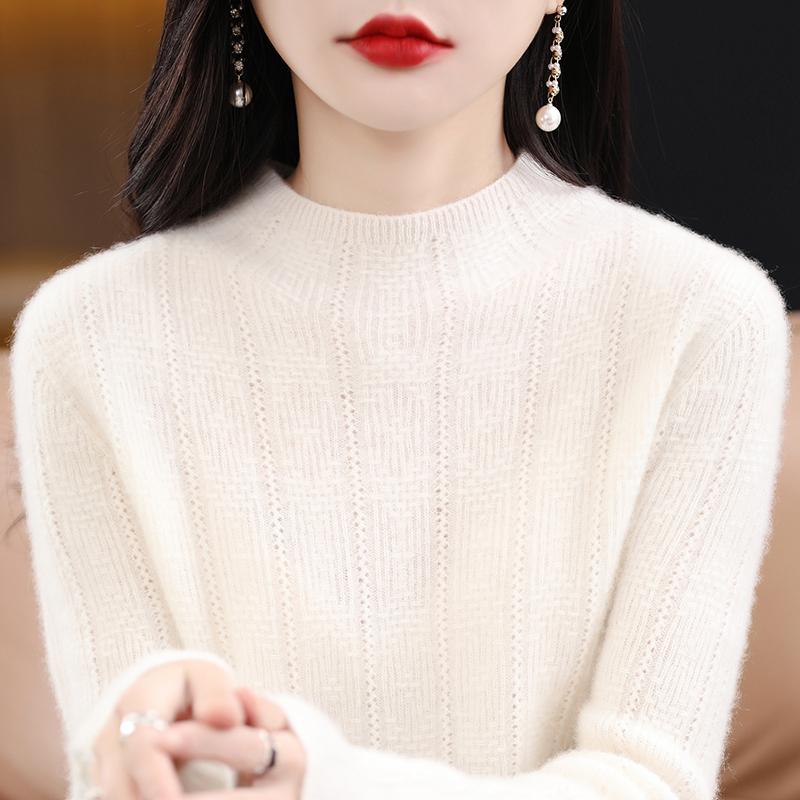 Женский кашемировый свитер Qinghe cashmere 30% кашемир 70% шерсть Женский осенне-зимний кашемировый свитер мягкий и теплый