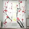 Цветущее дерево шифоновые прозрачные шторы для гостиной спальни украшения окна тюль шторы портьеры