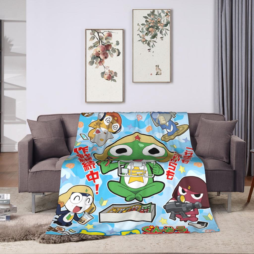 Classic Comedy Anime Keroros Frog Blanket Travel Flannel Throw Blanket For Couch Chair Super Soft Design Quality Bedspread Gift