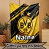 Custom Name Personalized Borussia Dortmund Print Blanket, Home Decor, Bedroom, Sofa, Camping, Couch, Gifts for Birthday ChristmasEnthusiasts