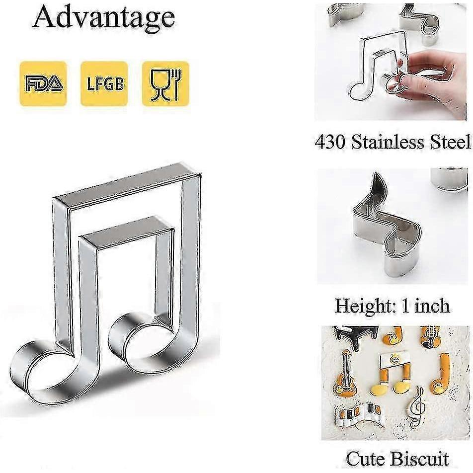 8 music fondant cutters, guitar/note shapes, cake DIY