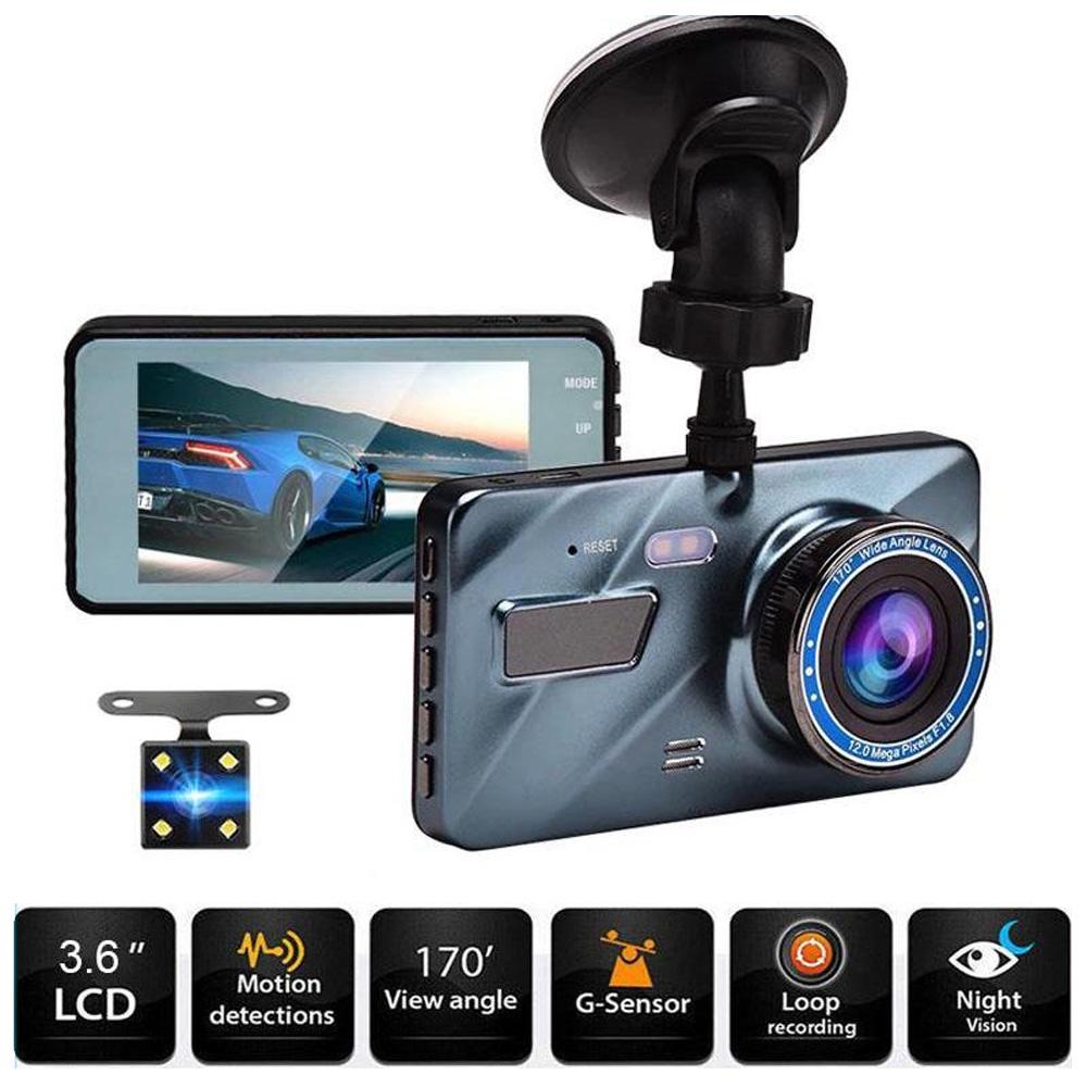 4 Inch High-definition Night Vision Front and Rear Dual Recording 1080P Dash Cam
