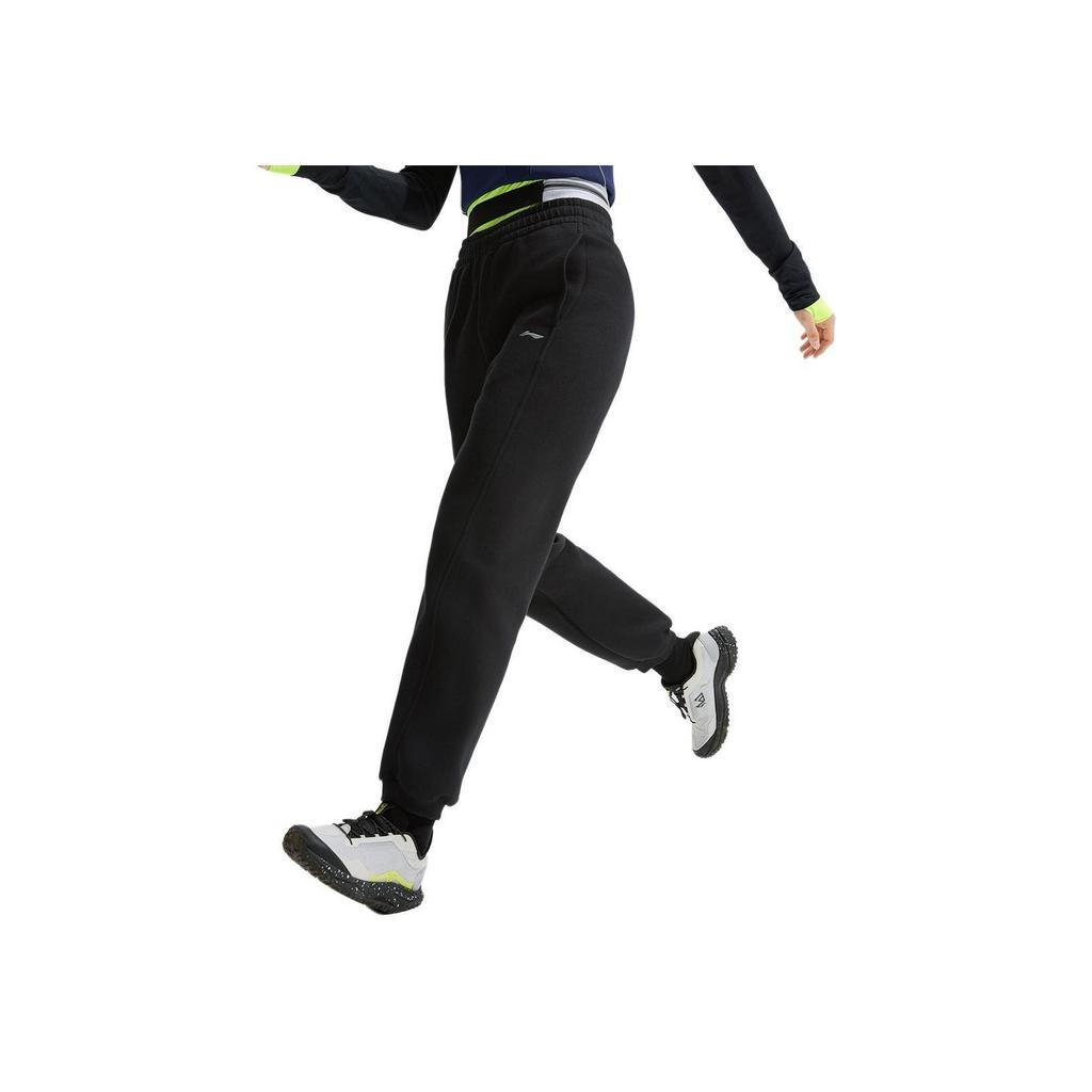 Li-Ning Минималистичные однотонные повседневные универсальные удобные трикотажные спортивные брюки женские плавки черного цвета AKLU924-2