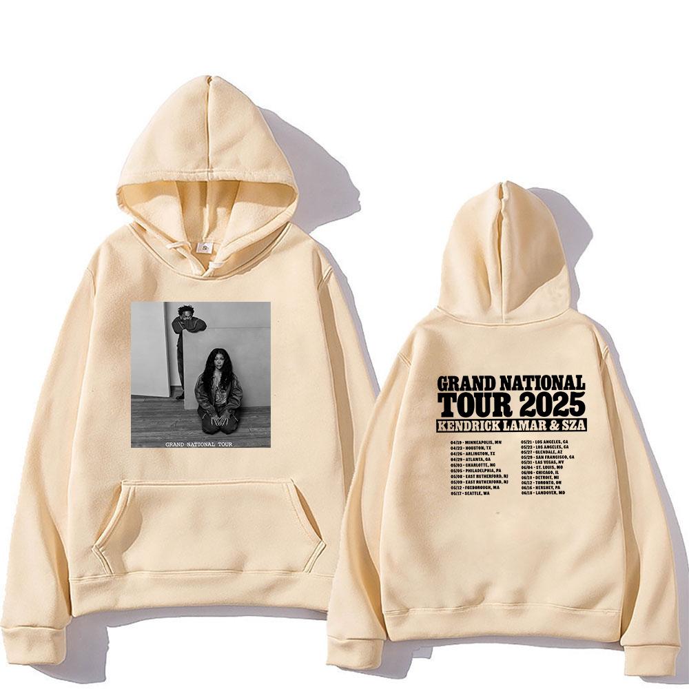 Худи Grand National Tour 2025 SZA Kendrick Lamar Мужские/женские Худи Харадзюку Унисекс Зимний Флисовый Пуловер Свитшот Винтаж