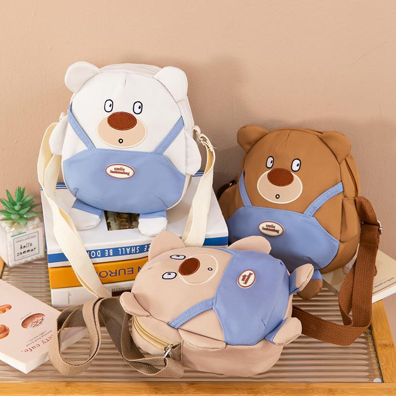 Сумка через плечо из нейлона с персонажем аниме-медведя для детей, из дышащей ткани, для активного отдыха