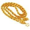 Gold-plated 24K Faucet Twist Necklace Men's Imitation Sand Gold Faucet Hemp Rope Chain Fire Gold Men's Domineering