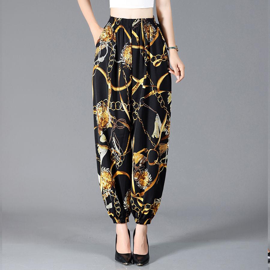 Летние брюки для пожилых и средних лет, тонкие быстросохнущие брюки-фонарики для мам, летние брюки для женщин