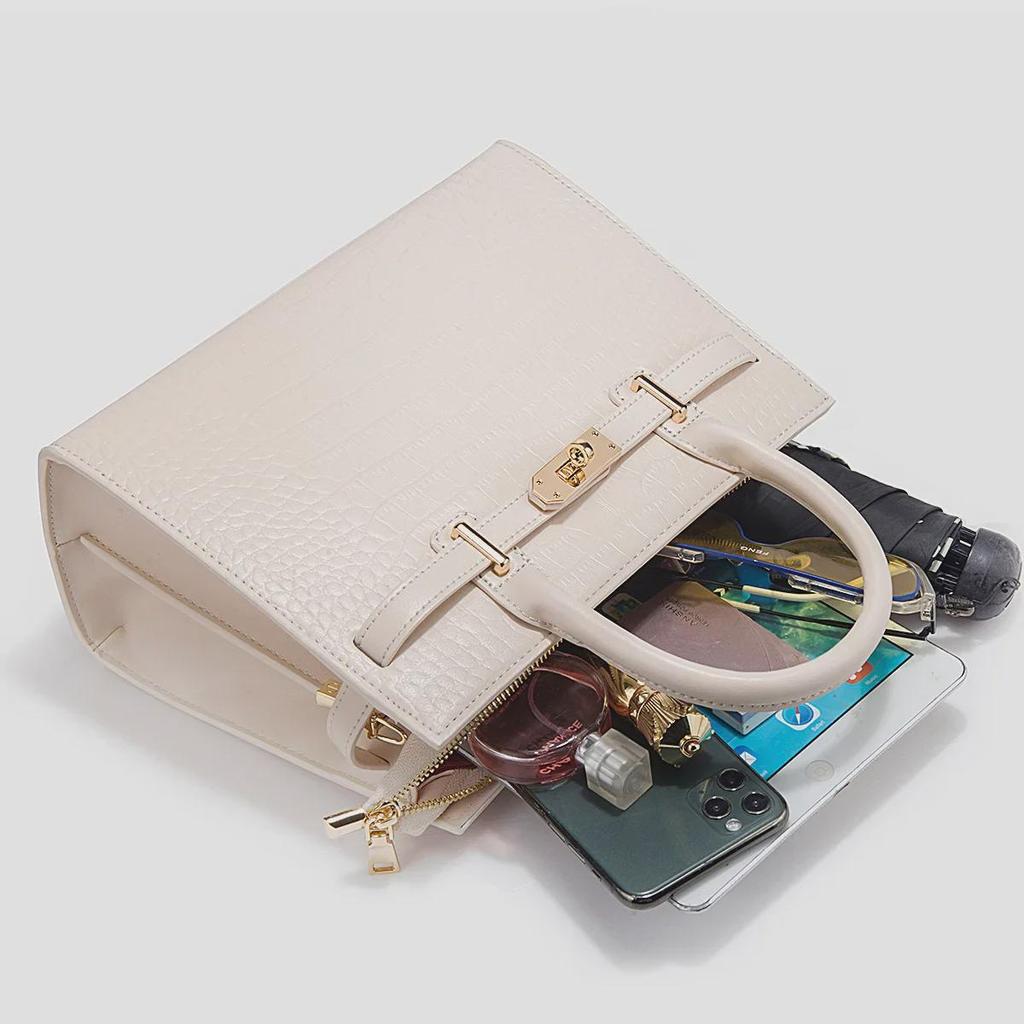 Белая сумочка с крокодиловым узором: 2025 Модная мягкая кожаная сумка для мамы, сумка через плечо и свадебная сумка-мессенджер