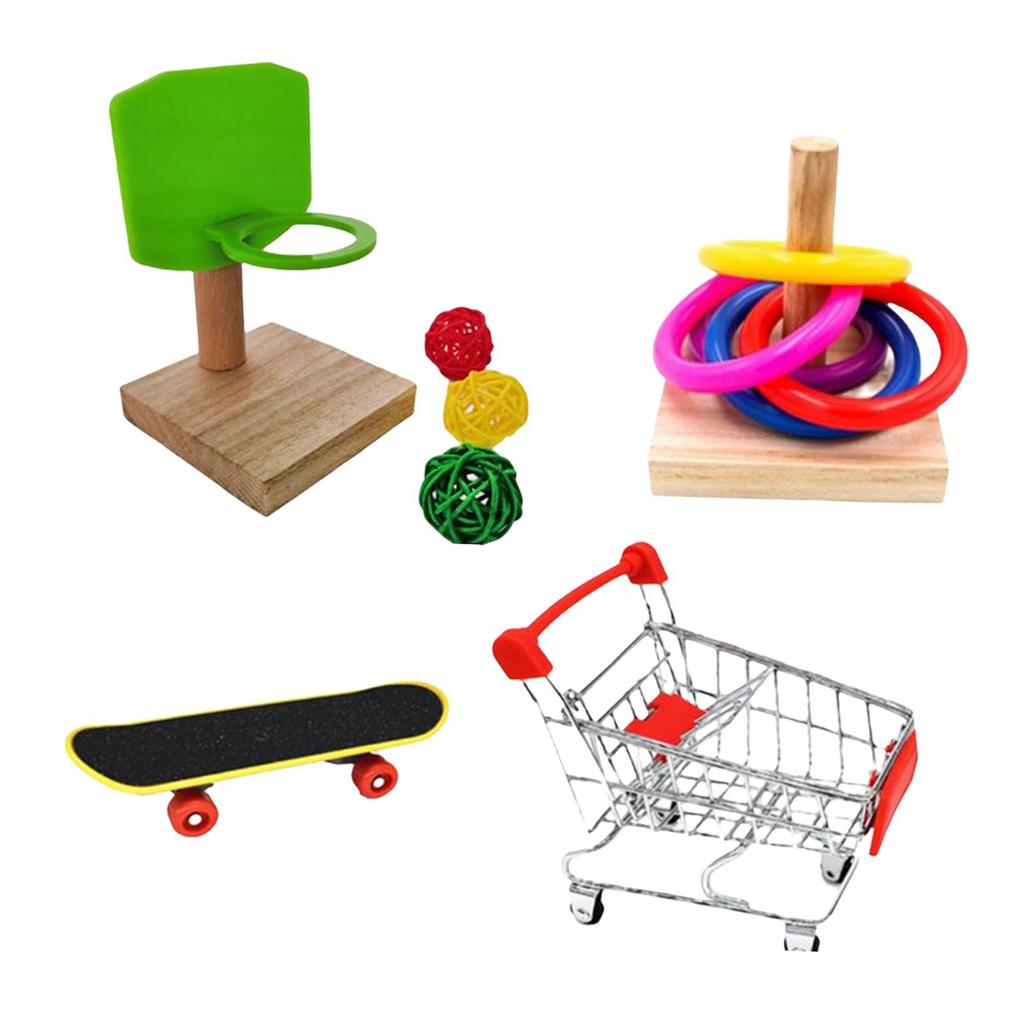 Bird Training Toys Parrot Toy Basketball Stacking Rings for Lovebird Conure