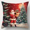 Christmas and New Year Decoration Pillowcase Santa Claus Snowman Pillow Cover Living Room Sofa Cushion Cover Home Decoration