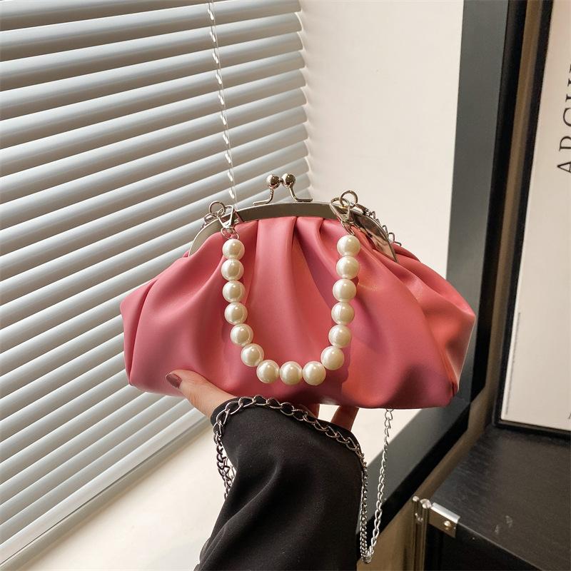 Красивый повседневный модный тренд красивая жемчужная роскошь высокого класса текстура темперамент портативная наплечная сумка-мессенджер женская сумка