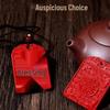 Благоприятный киноварный кулон с символом Фу и брелок для мужчин и женщин