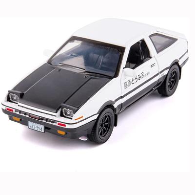 1/28 масштаб Toyota AE86, начальная модель автомобиля D, игрушечный автомобиль из цинкового сплава со звуком и светом для детей, подарок для мальчиков и девочек