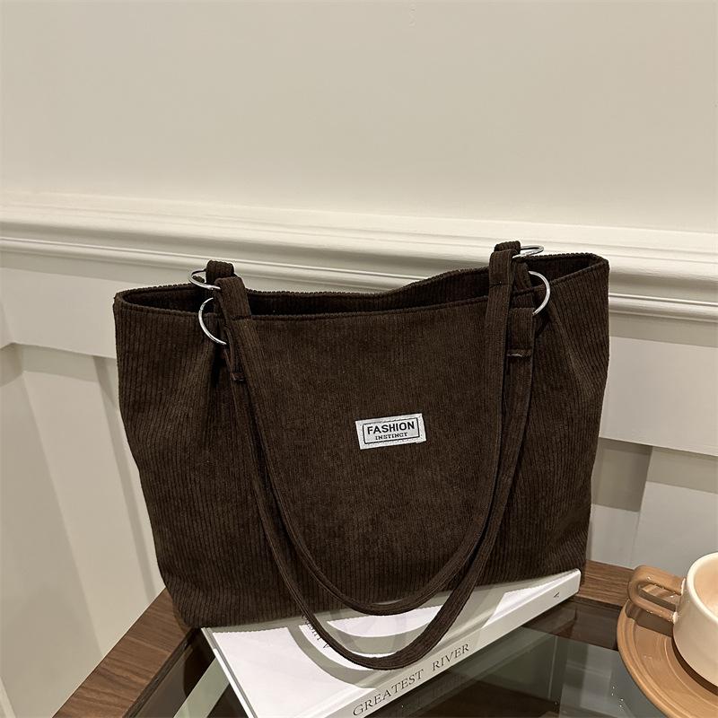 Вельветовая сумка женская большая повседневная сумка через плечо для покупок сумка-тоут для поездок на работу