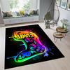 Gaming Area Rug for Boys Room Neon Game Controller Non-Slip Washable Carpet for Game Room Bedroom Living Room Teens Boys