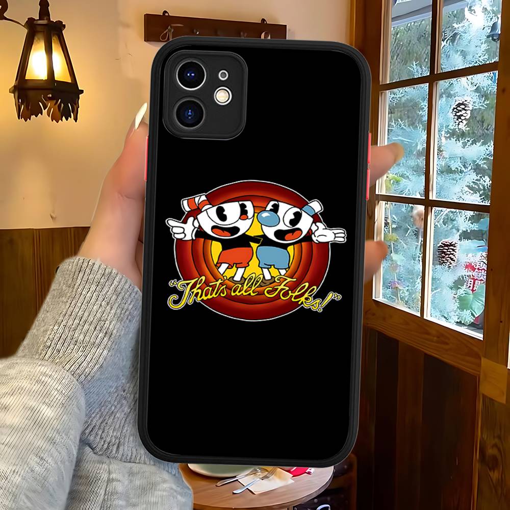 Чехол для телефона C-Cuphead Classic Game для iPhone 16 15 14 13 12 11 Pro Max XS Max X Plus Матовый ударопрочный чехол