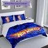 3pcs Hot Wheels logo pattern bedding set duvet cover set includes duvet cover &pillowcases, perfect all season bedroom decoration & gift