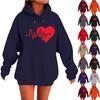 Women's Loose Comfortable Casual Fashionable Love Printed Long Sleeved Sweatshirt