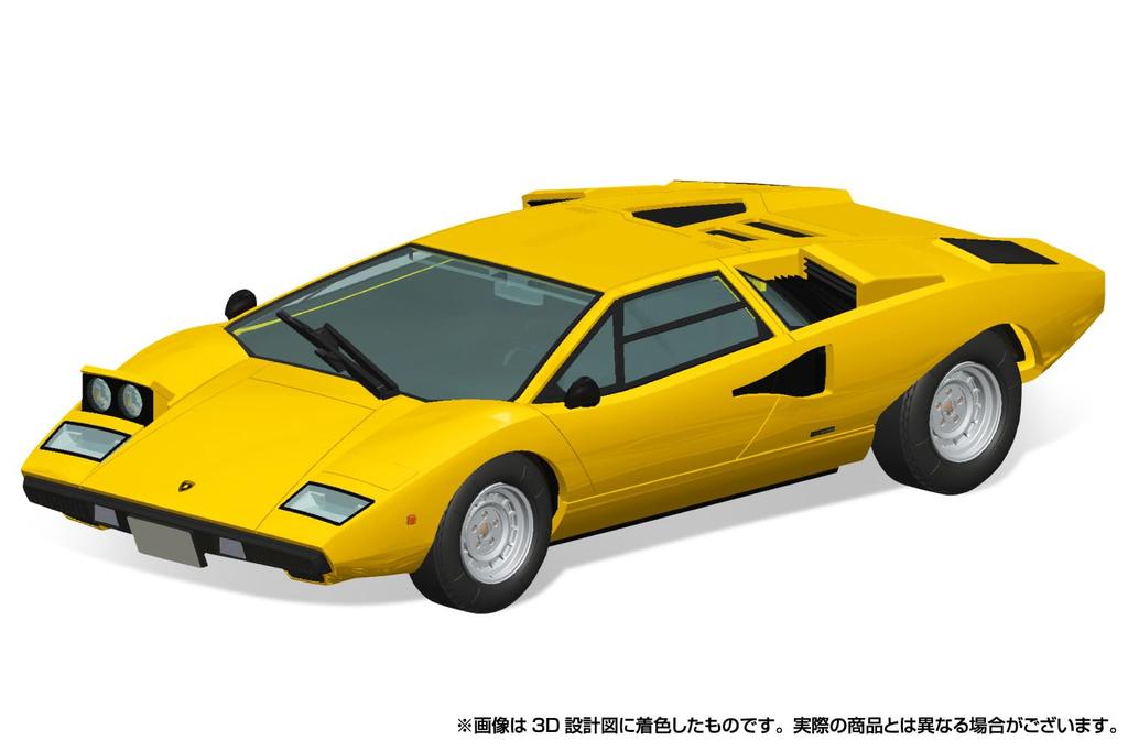 Aoshima Bunka Kyozai Серия Snap Kit Lamborghini Countach LP400 Желтый Пластиковая Модель для Сборки (АОСИМА) 1/32 Предварительно окрашенный 20-B