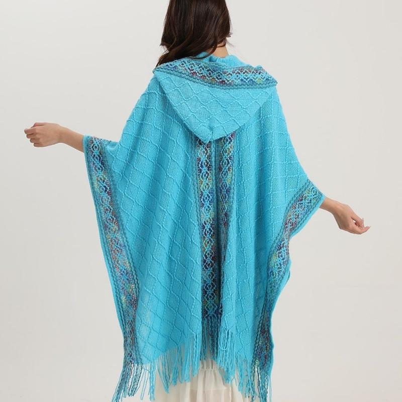 Новая дорожная вязаная шаль с капюшоном, универсальная, в западном стиле, национальная мода, многофункциональная, темпераментная женская шаль