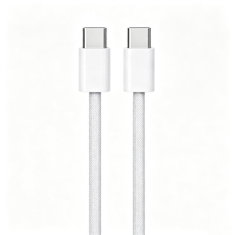Оригинальный кабель Apple 60 Вт USB-C на USB-C для быстрой зарядки, 1 м, плетеный, Type C, с защитой Smart Chip, совместим с CarPlay, для iPhone, Samsung