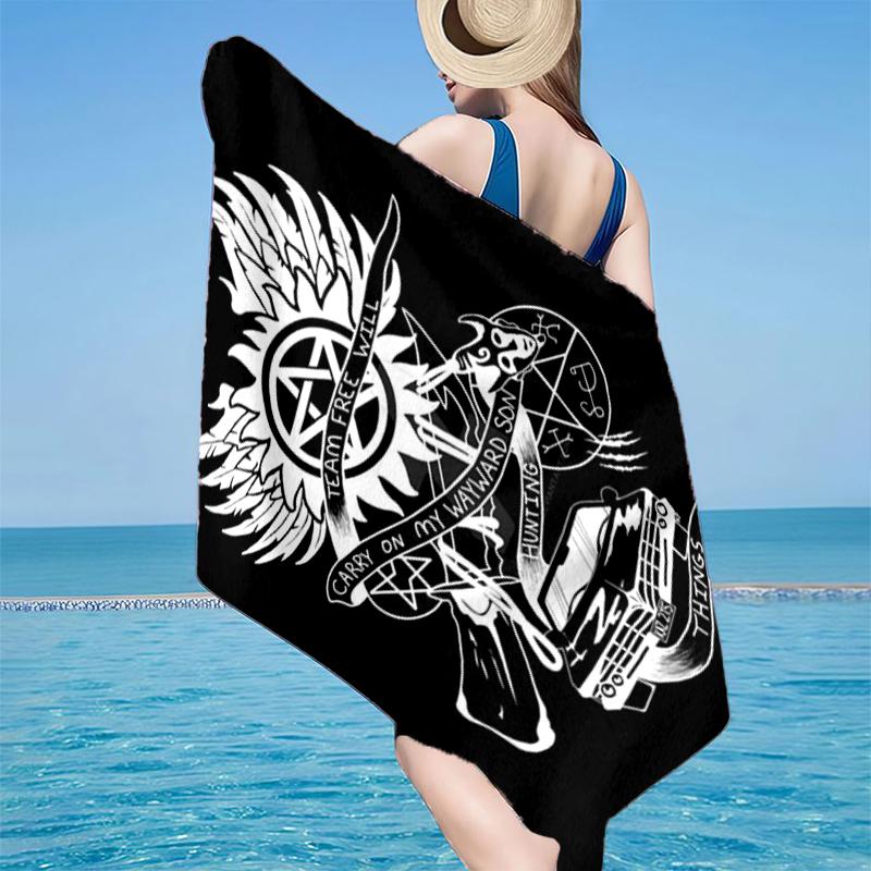 Natural Symbolism Beach Towel, Super Soft Microfiber, Gift for Her/Him, Birthday, for Pool, Beach, Travel, Home Decor Fan gifts