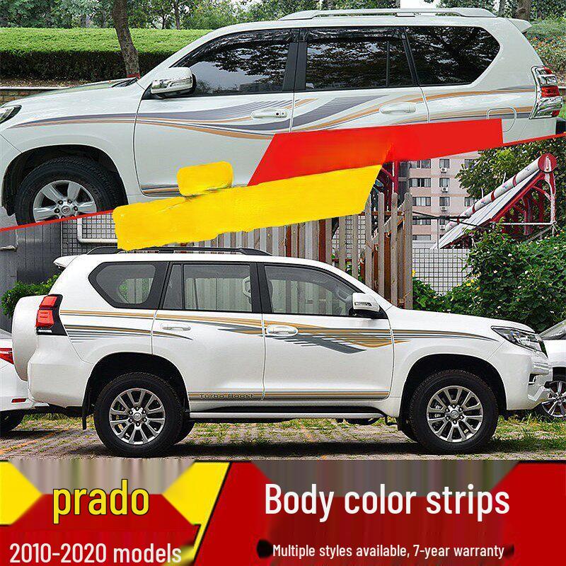 Toyota Prado 10-22 Модели Автомобильная Полоса на Кузов Наклейка на Поясную Линию.