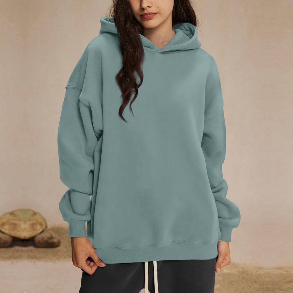 Женские толстовки с капюшоном, свободные свитера с длинным рукавом, рубашки с круглым вырезом, осенние наряды, одежда